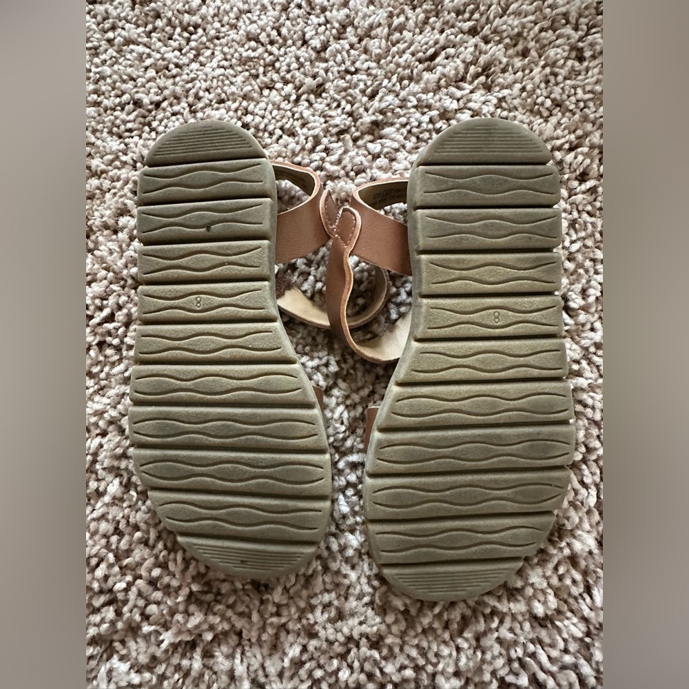 Rachel Shoes Brown Strappy Sandals – Girls Size 8 - Picture 2 of 5